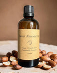 Sweet Almond Carrier Oil | Cold-Pressed Vegan 100 ml Amber Bottle