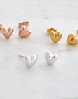 Sweetheart Silver Stud Earrings