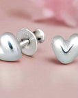 Sweetheart Silver Stud Earrings