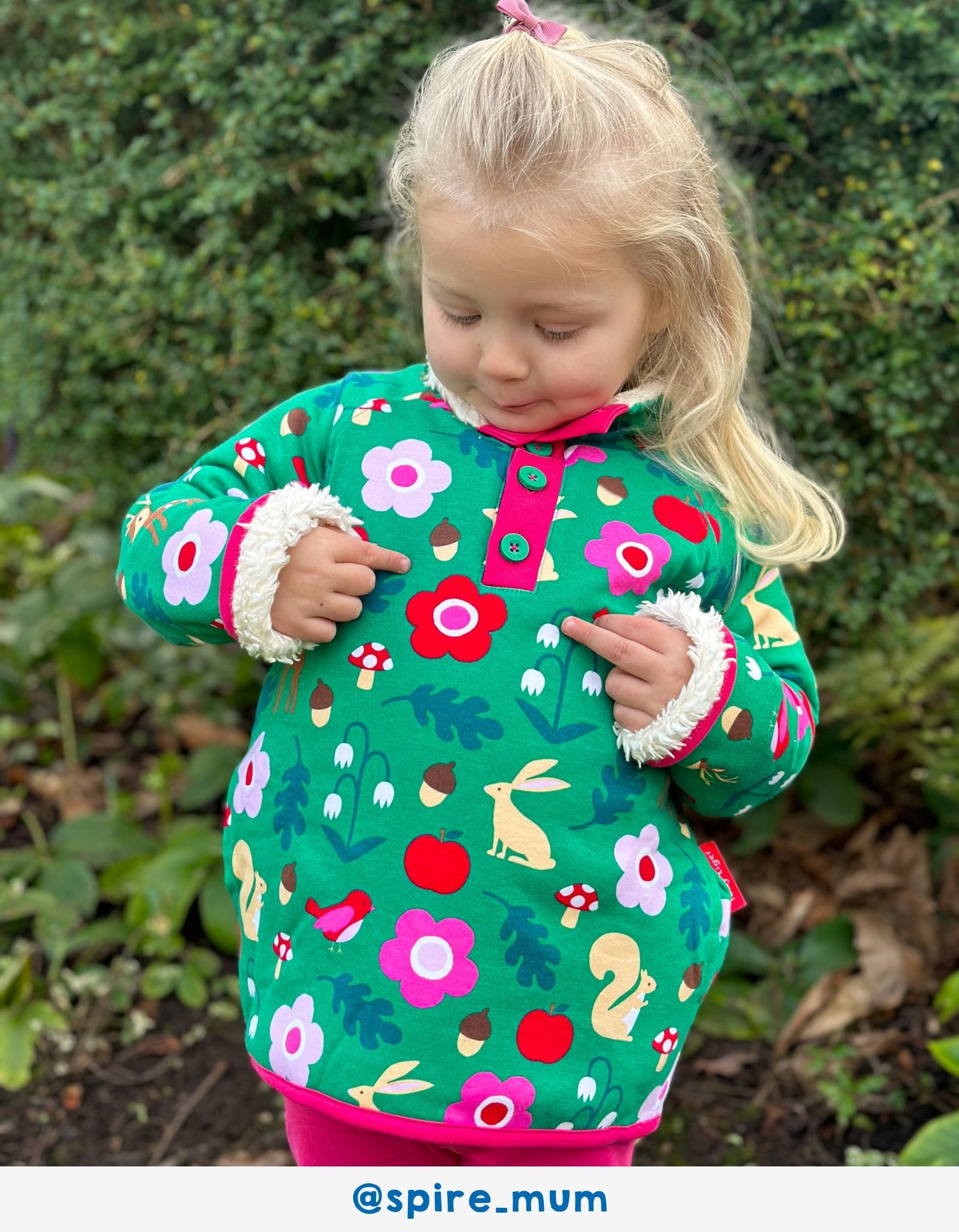 Cozy Organic Cotton Kids Sweatshirt with Animal Print, Fleece Lining, and Stand-Up Collar - Sustainable Toby Tiger Collection by Toby Tiger at brixbailey.com