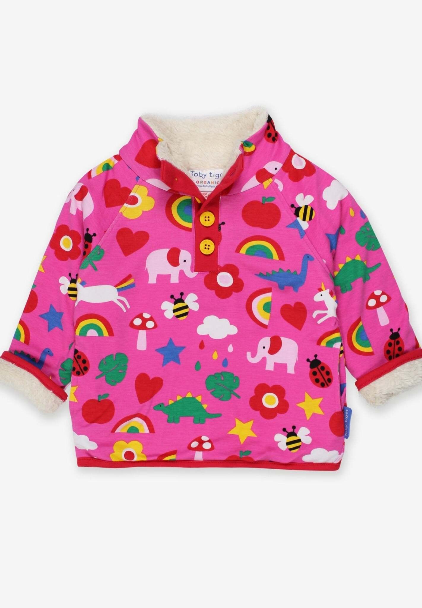 Cozy Organic Cotton Fleece-Lined Kids Sweatshirt with Pockets and Unique Toby Tiger Design by Toby Tiger at brixbailey.com