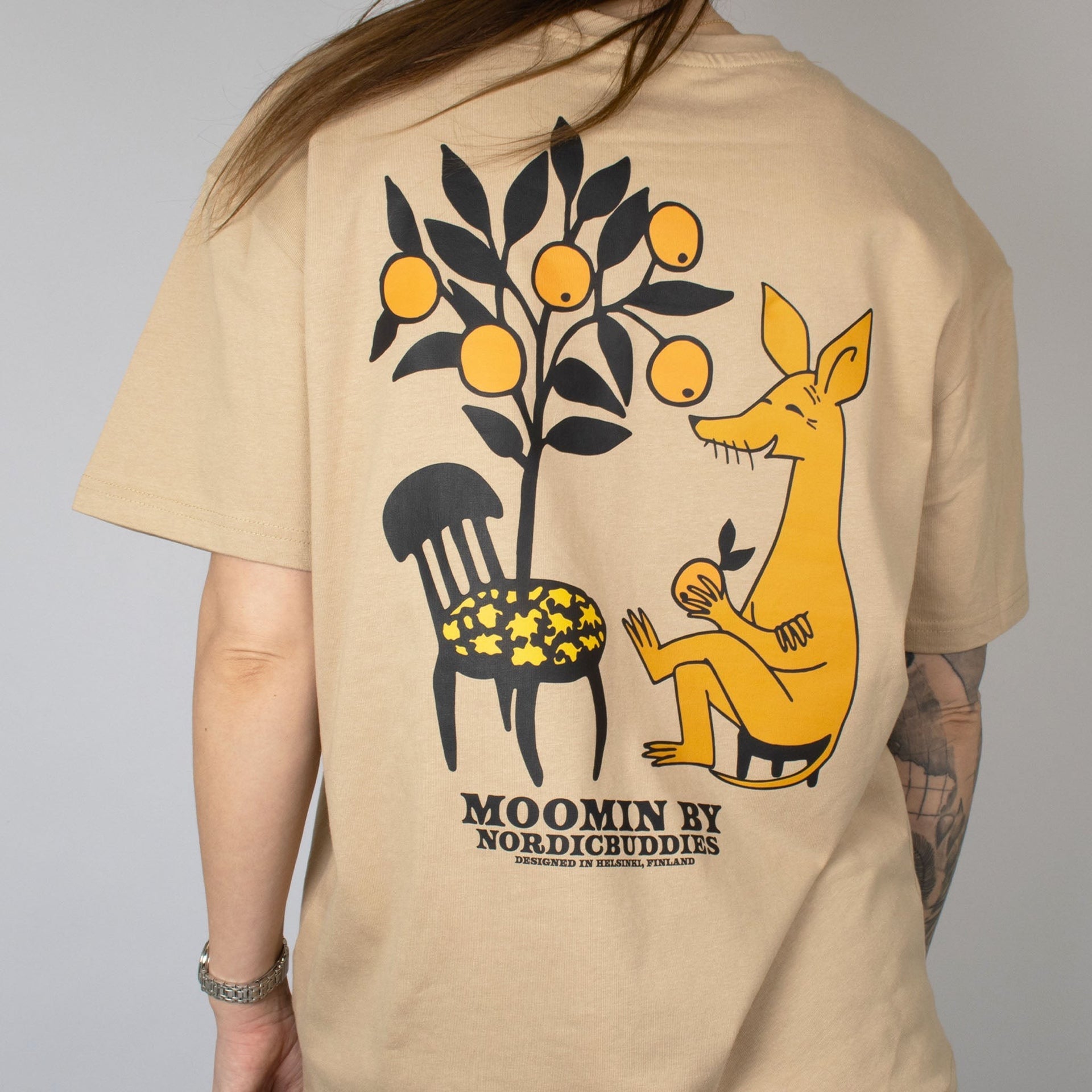 Official Moomin Product by Nordicbuddies - Organic Cotton Unisex T-Shirt in Beige by Moomin by NordicBuddies at www.brixbailey.com