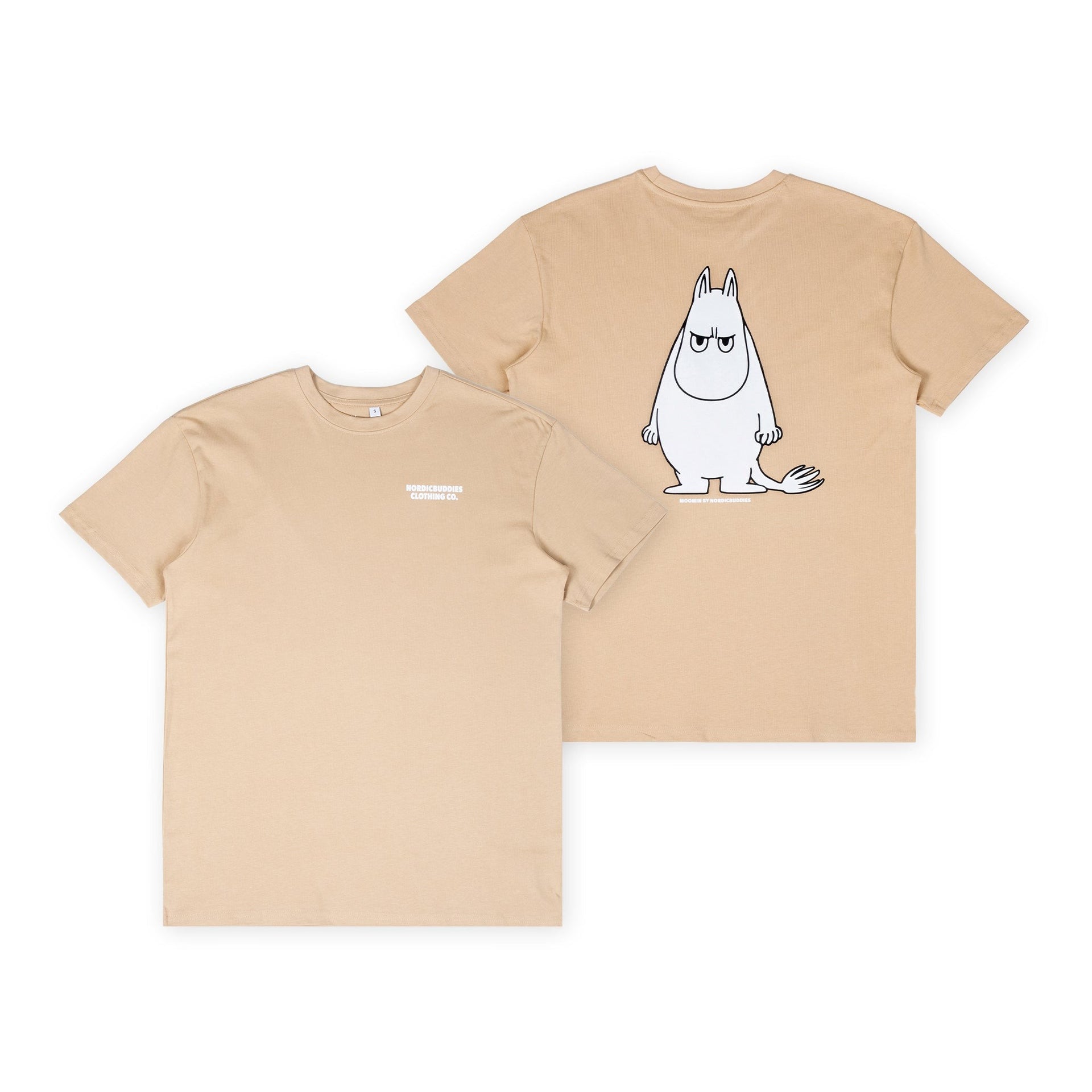 Official Moomin Product by Nordicbuddies - 100% Organic Cotton Unisex Oversize T-Shirt in Beige by Moomin by NordicBuddies at www.brixbailey.com