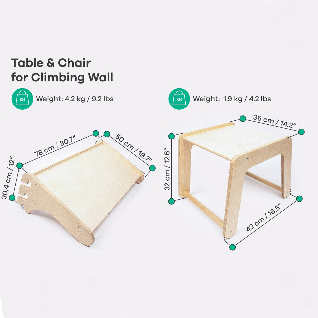 Climbing Table and Chair Set for Active Play