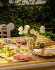 Lucinda Linen Tablecloth Yellow Stripe