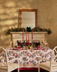 Sommerset Scroll Red Cotton Tablecloth