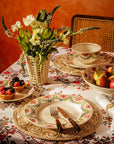 Sommerset Scroll Red Cotton Tablecloth