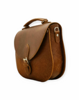 Handmade Tannery Leather Saddle Bag - Tan