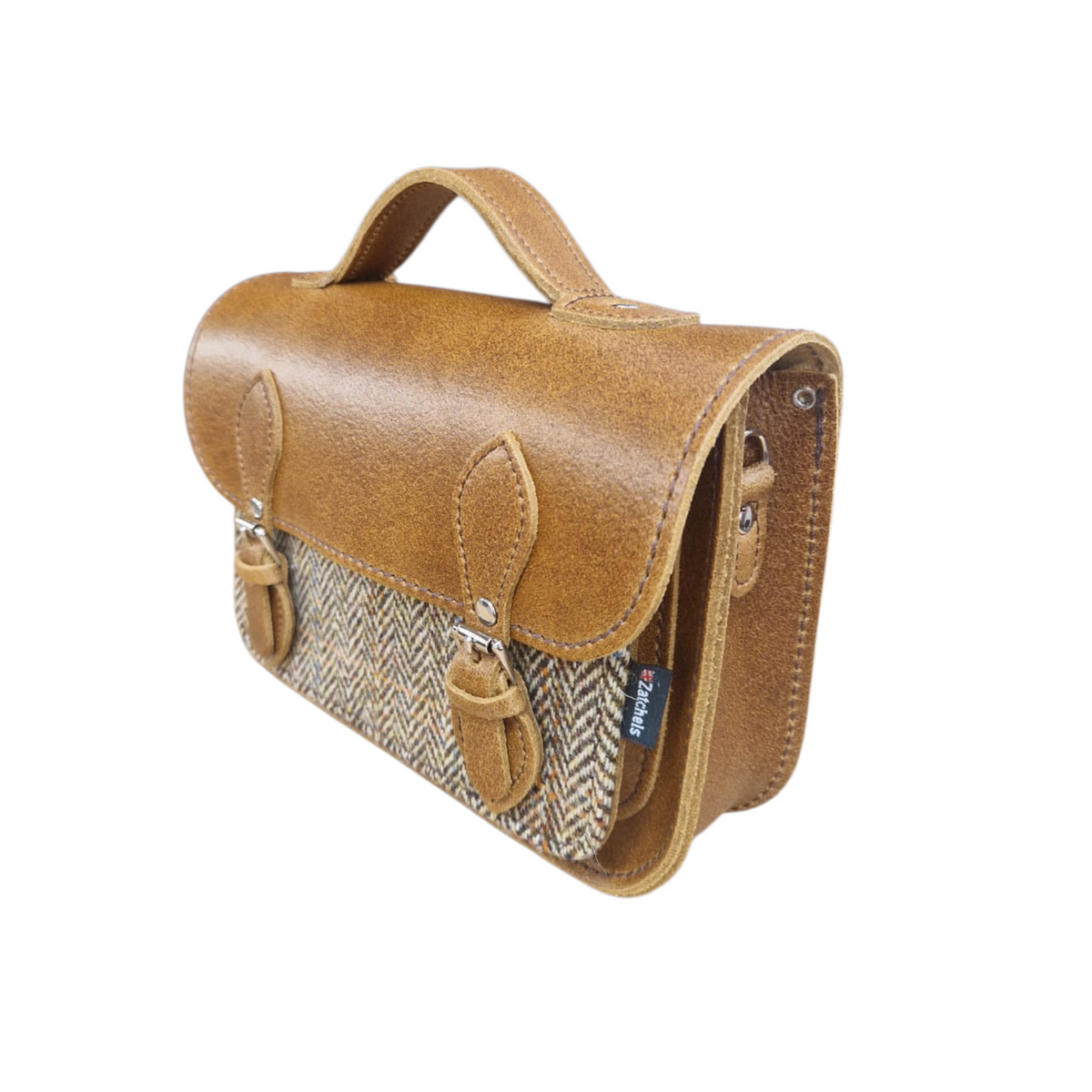 Midi Tannery &amp; Tweed Satchel - Tan