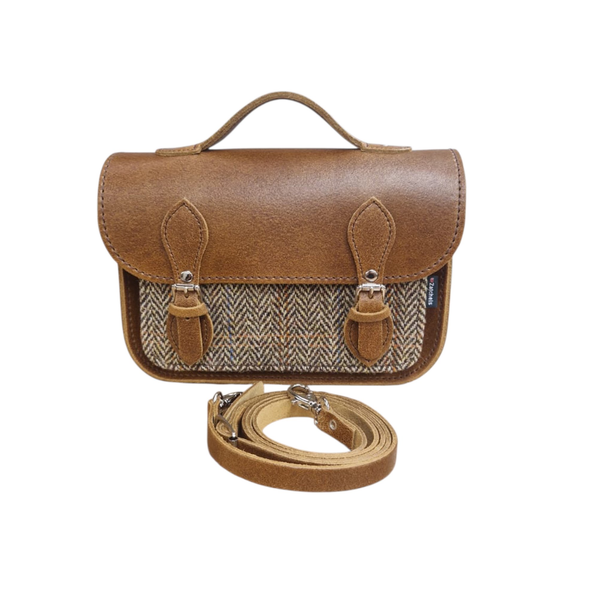 Midi Tannery &amp; Tweed Satchel - Tan
