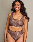 Tan Through Crop Top Bikini Set Mini Feline