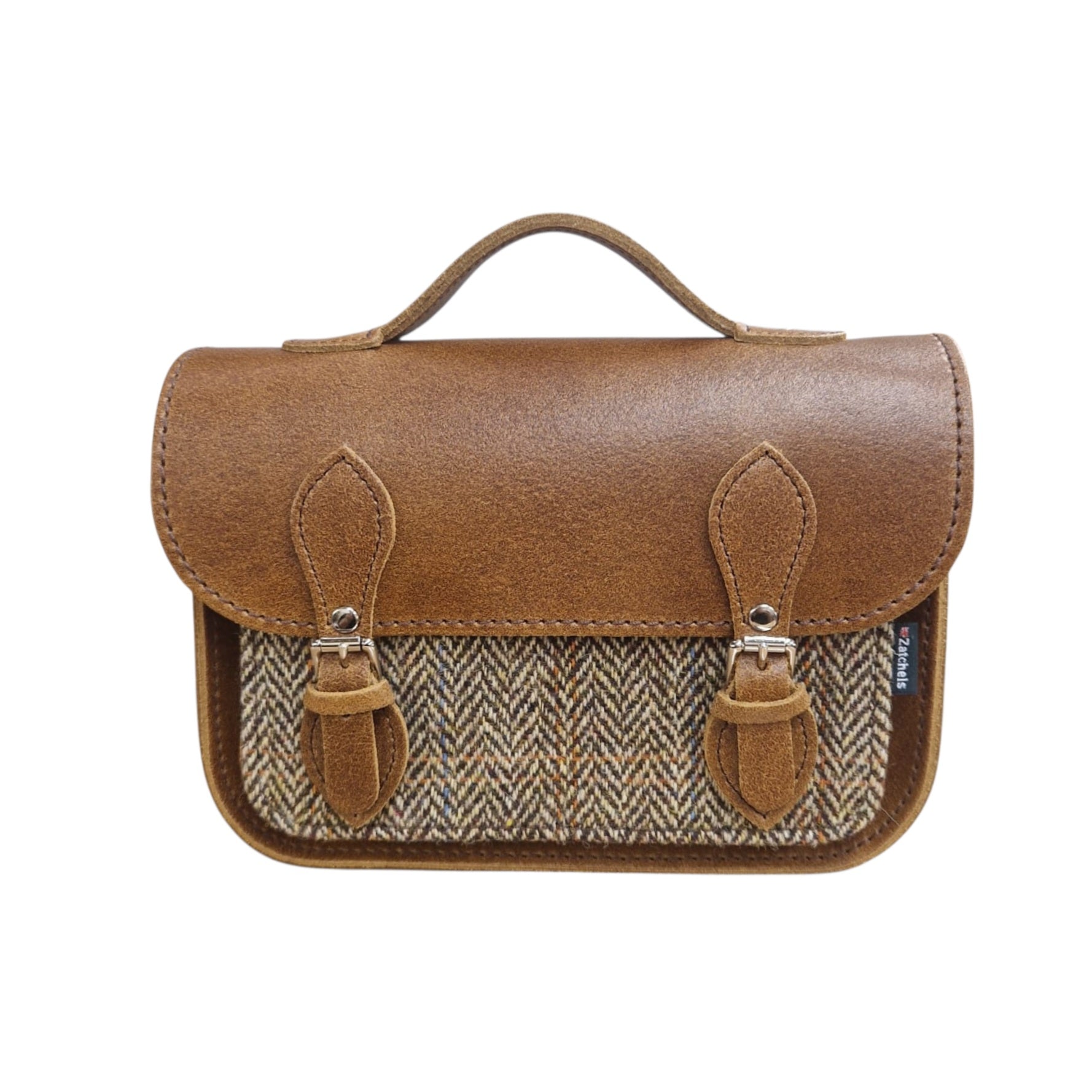 Midi Tannery &amp; Tweed Satchel - Tan