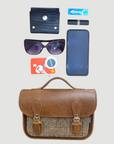 Midi Tannery & Tweed Satchel - Tan