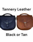 Handmade Tannery Leather Saddle Bag - Black