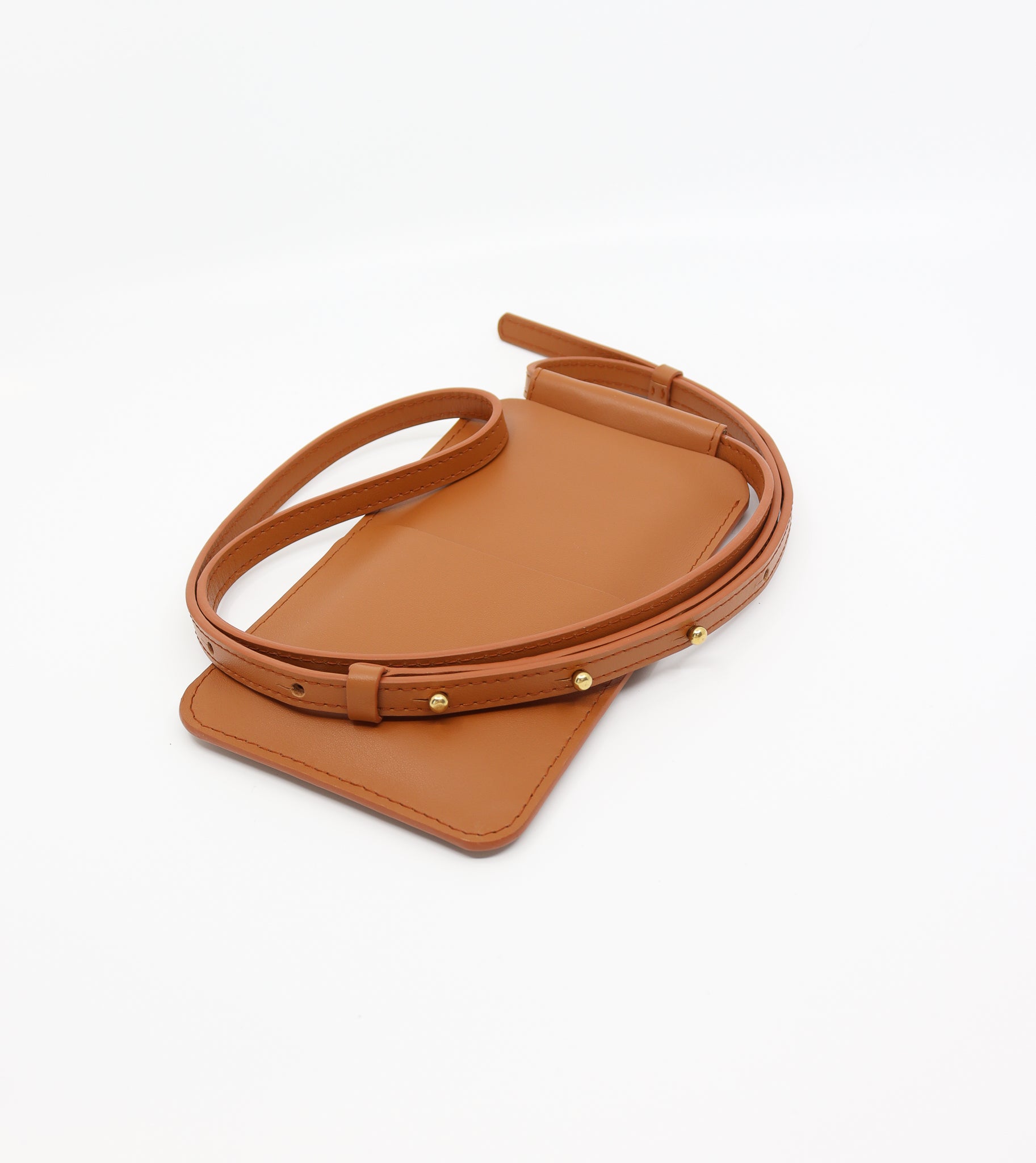 Tan Leather Crossbody Phone Bag