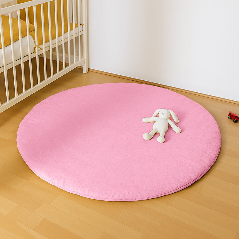 tapis eveil coton bio papate rose bebe change