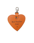 Leather Charm for Teacher - Free Engraving - Assorted Colours
