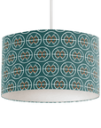 Teal and White Geometric Semi-Circle Design Lampshade, Ceiling or Table Lamp Shade