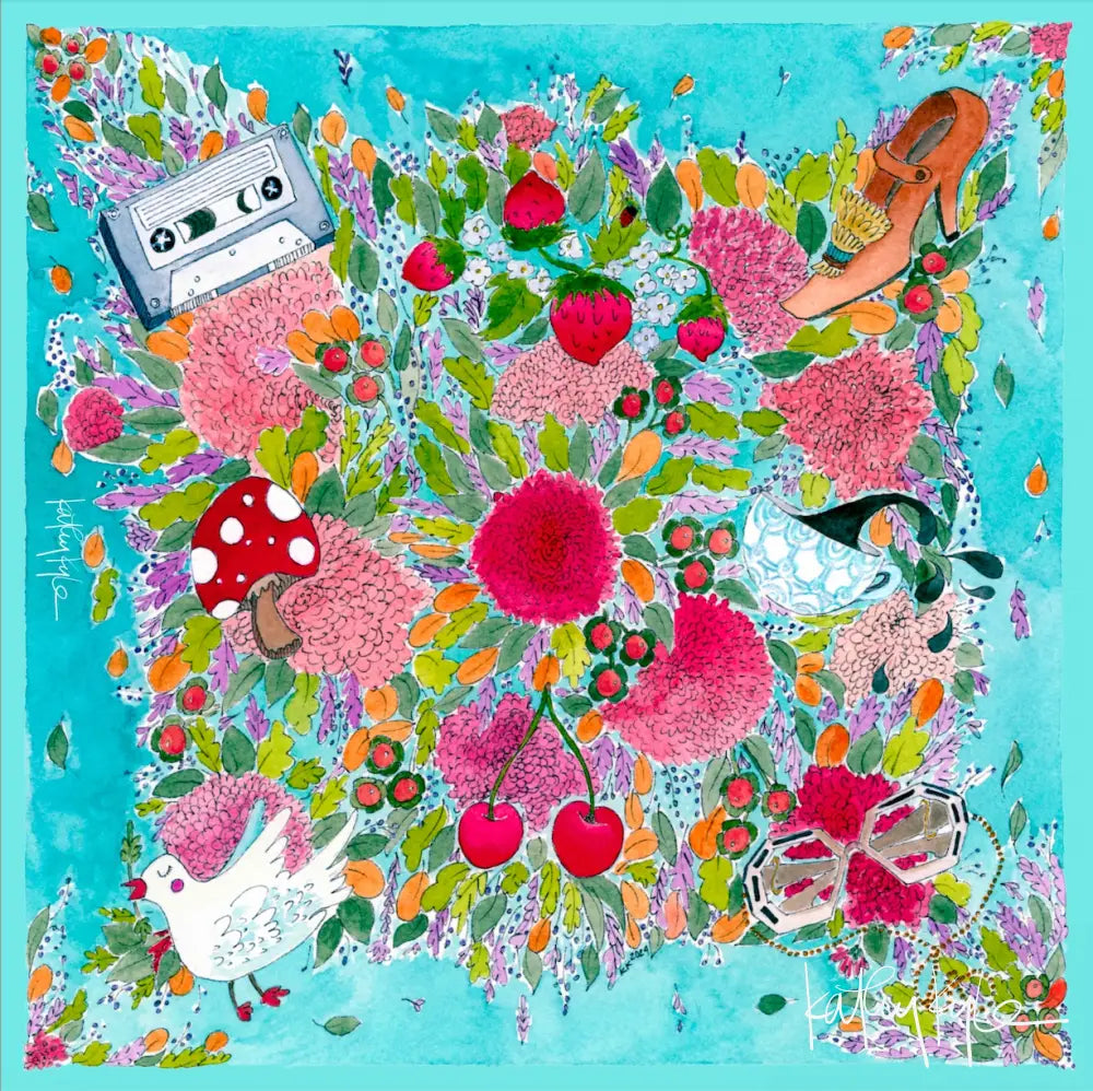 Teal Dreams Silk Scarf