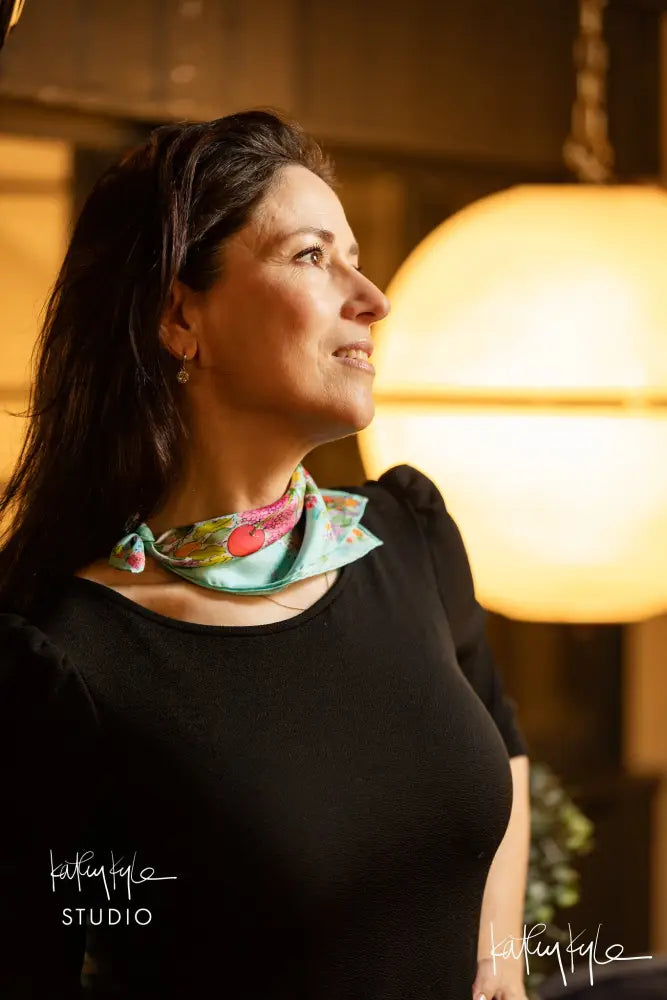 Teal Dreams Silk Scarf