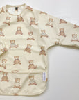 Long Sleeved Baby Bib - Teddy Bear Print