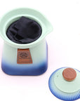 Temple Teapot Set & Three Cups - Blue Heaven