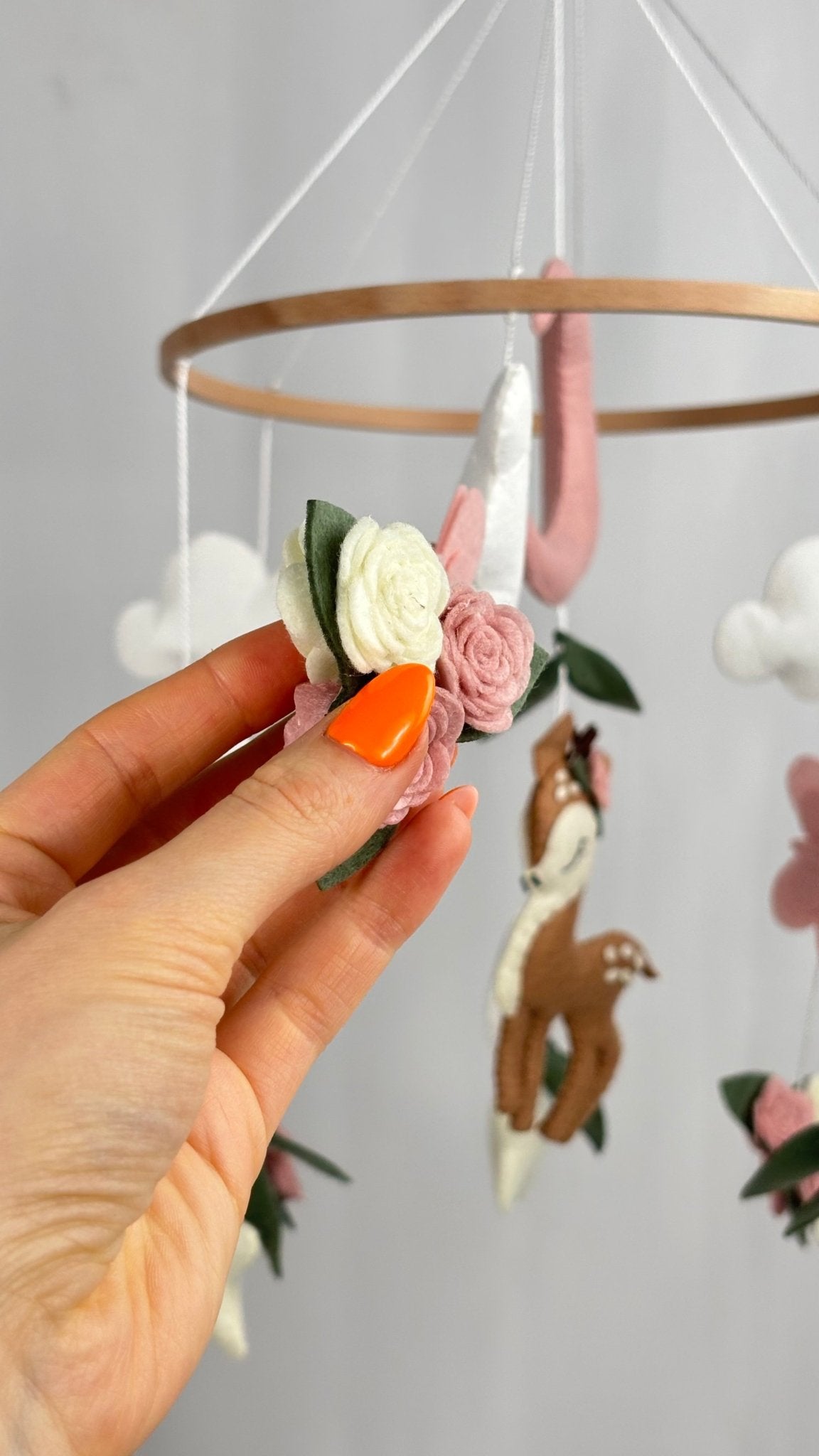 Garden Cot Mobile with Woodland Deer and Moon