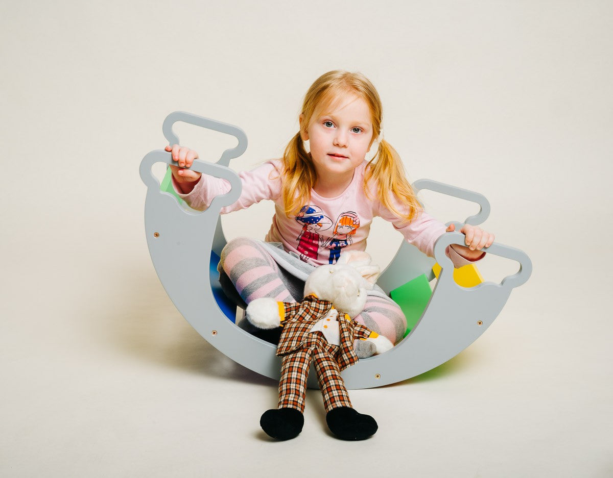 Rainbow Climber and Indoor Swing Set for Kids
