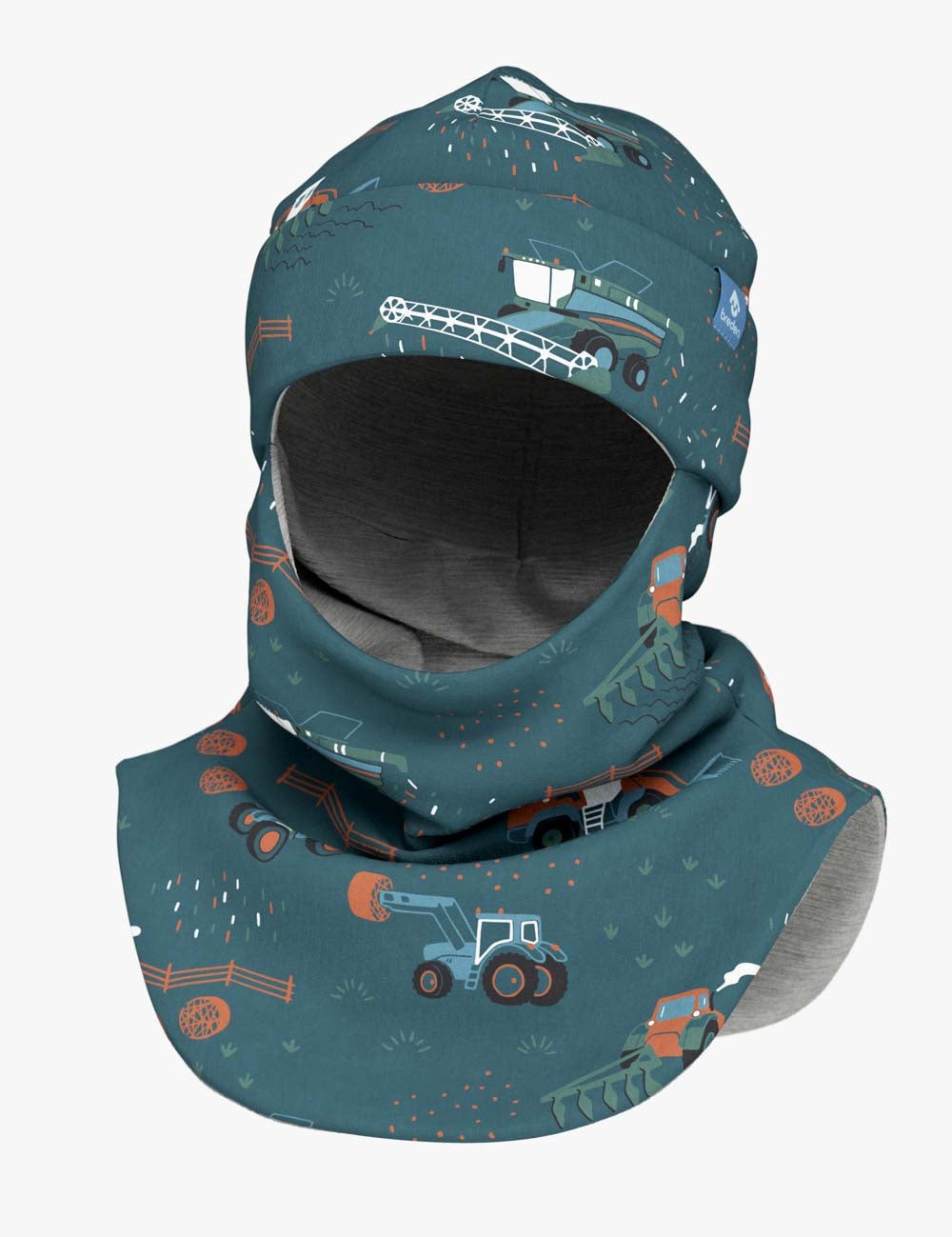 Kids Thermal Merino Balaclava with Tractors