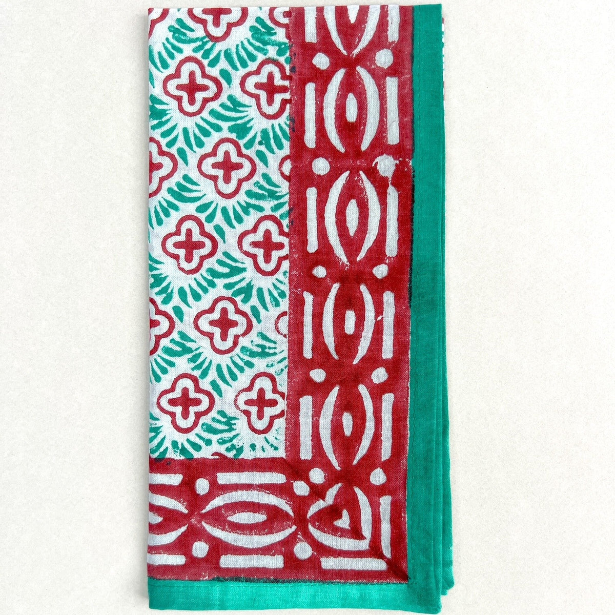 Herald green cotton hand blocked napkins