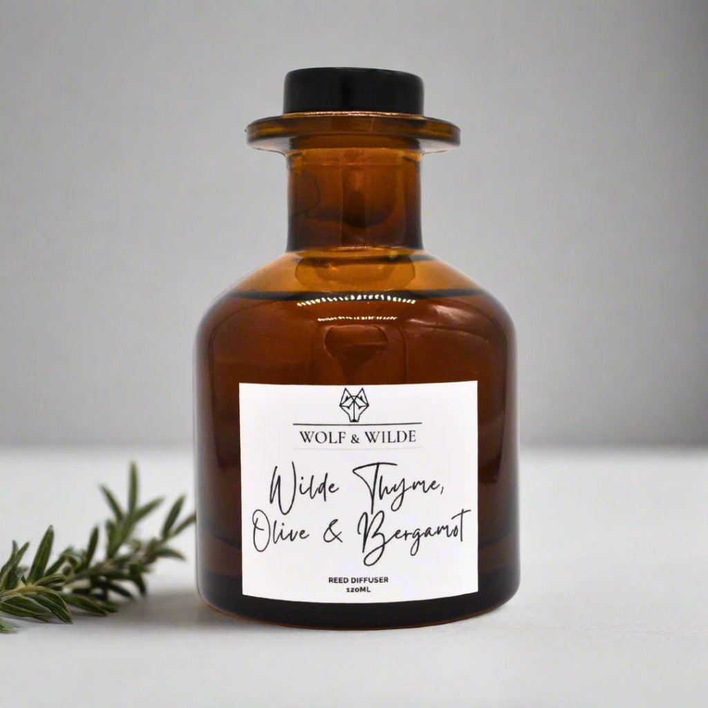Thyme, Olive &amp; Bergamot 120ml Reed Diffuser With 8 Reeds