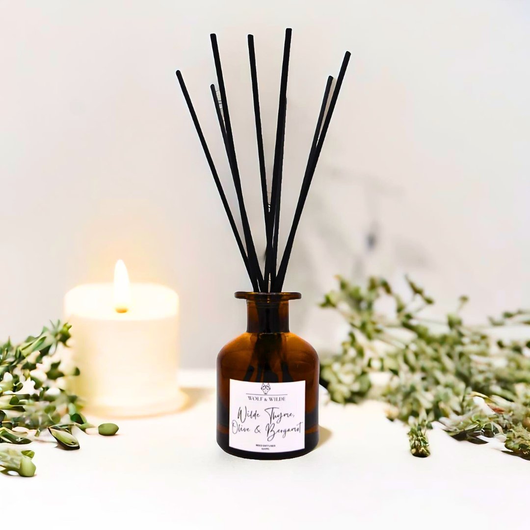 Thyme, Olive &amp; Bergamot 120ml Reed Diffuser With 8 Reeds
