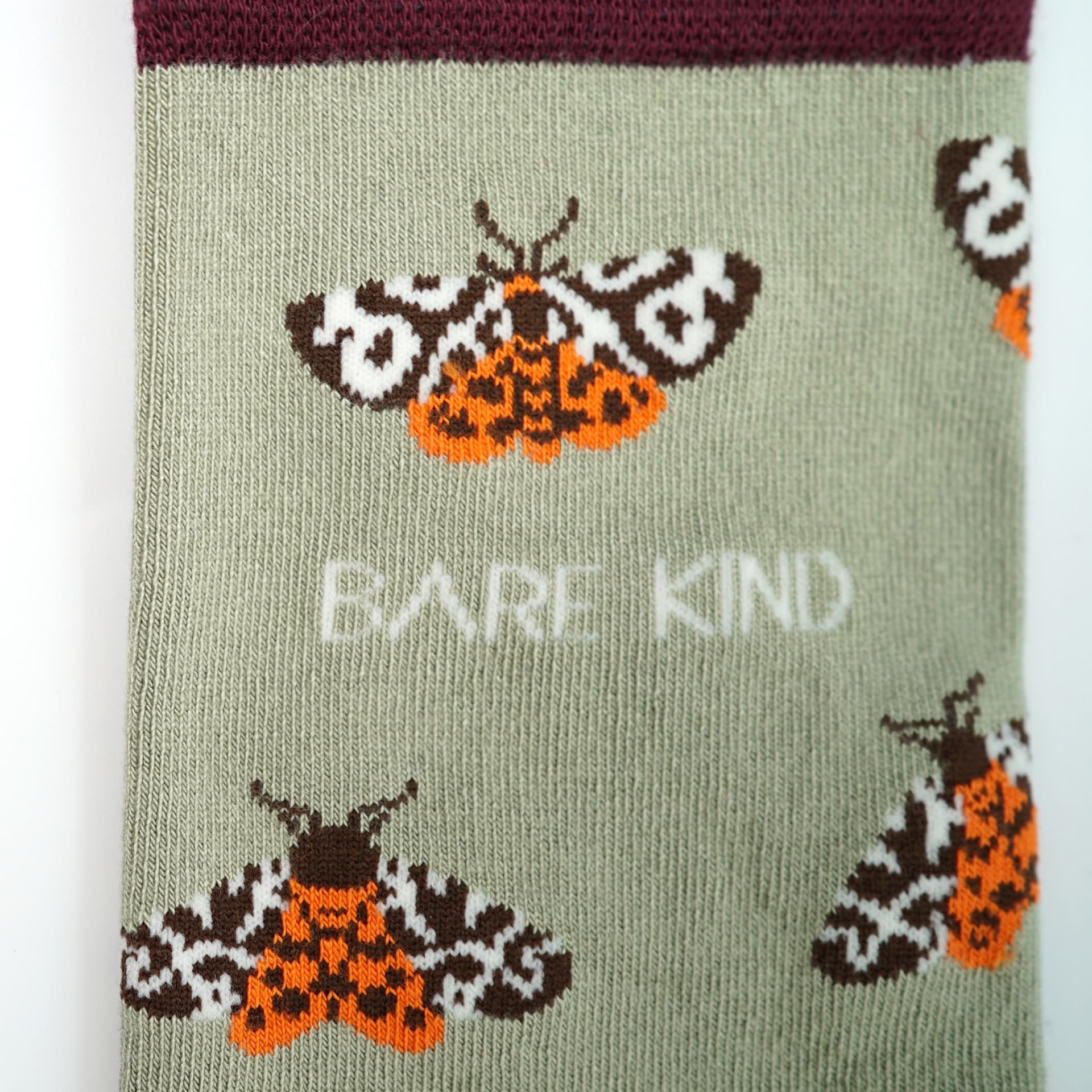 Save the Tiger Moth Bamboo Socks in Green