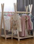 Tipi Clothing Rack For Children - Large Natural Wood