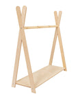Large Natural Wood Tipi Rack for Kids Clothing