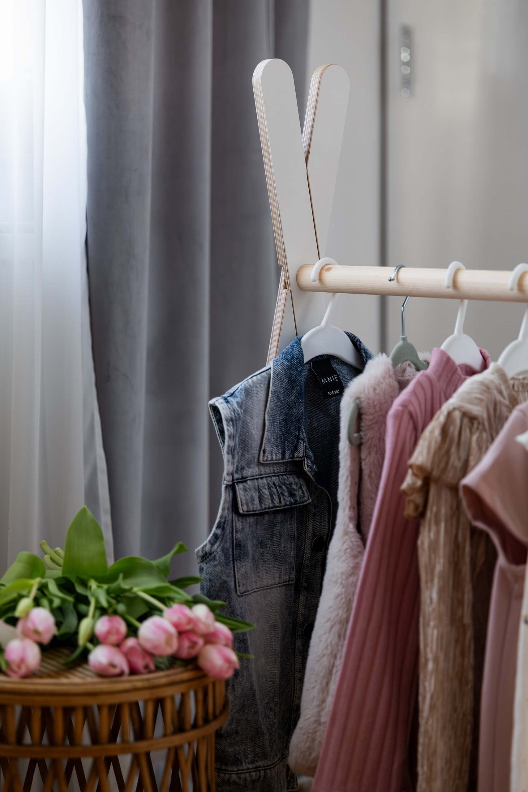 Small White Tipi Clothing Rack for Kids