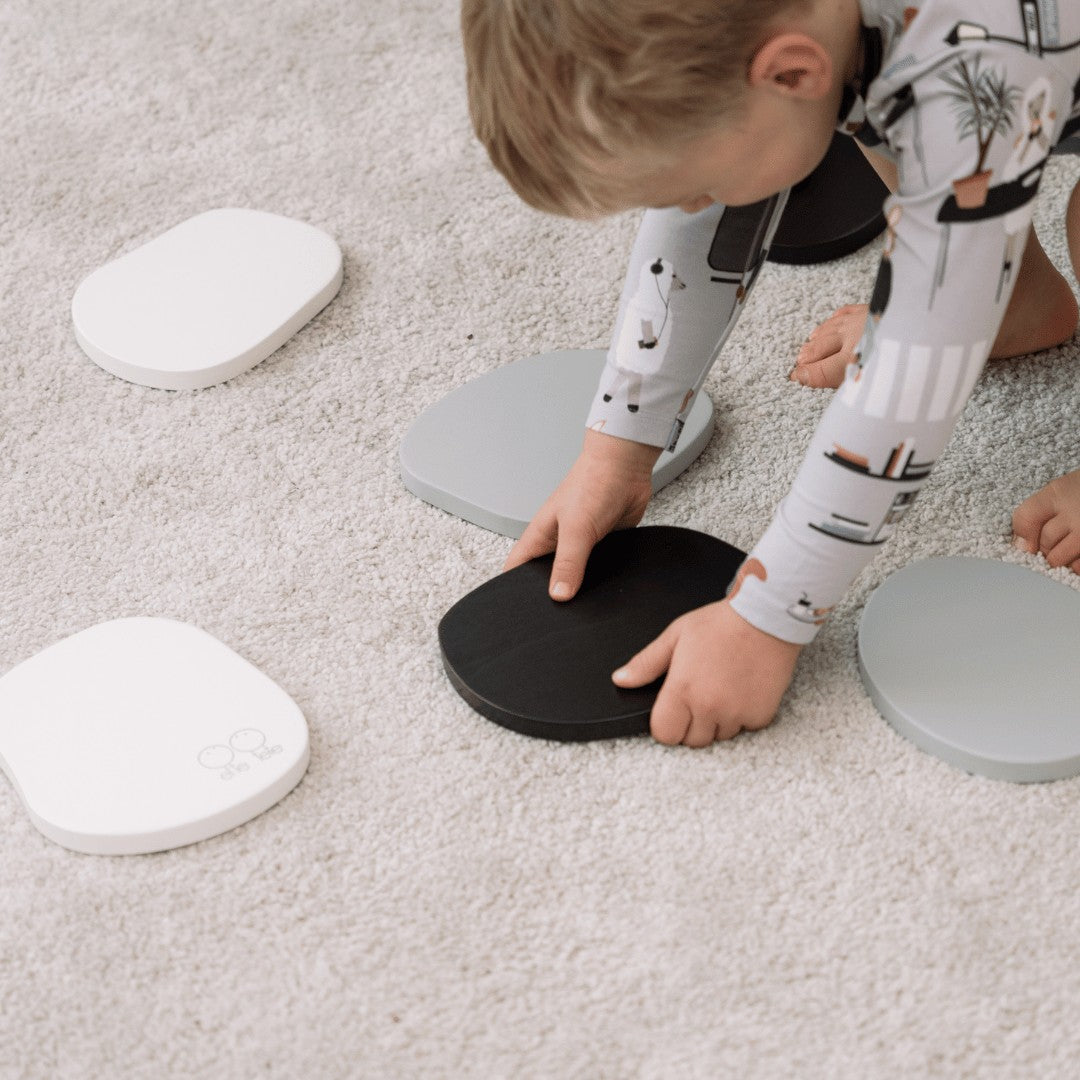 Tipi Stepping Stones - Enhance Balance, Coordination &amp; Family Fun with Natural Wood &amp; Grey Sets by Ette Tete at www.brixbailey.com