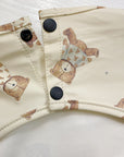 Long Sleeved Baby Bib - Teddy Bear Print