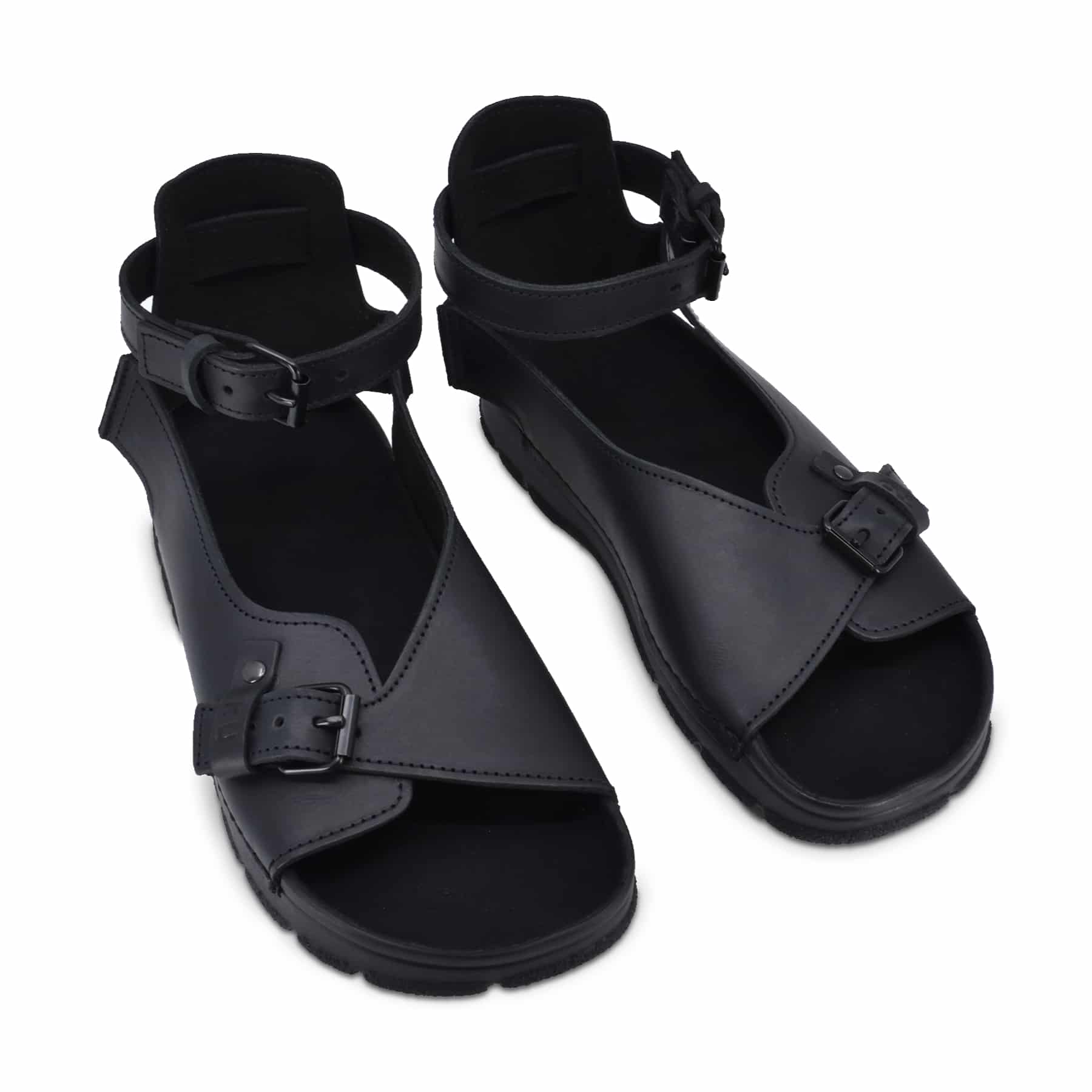 Classic Black Leather Sandals
