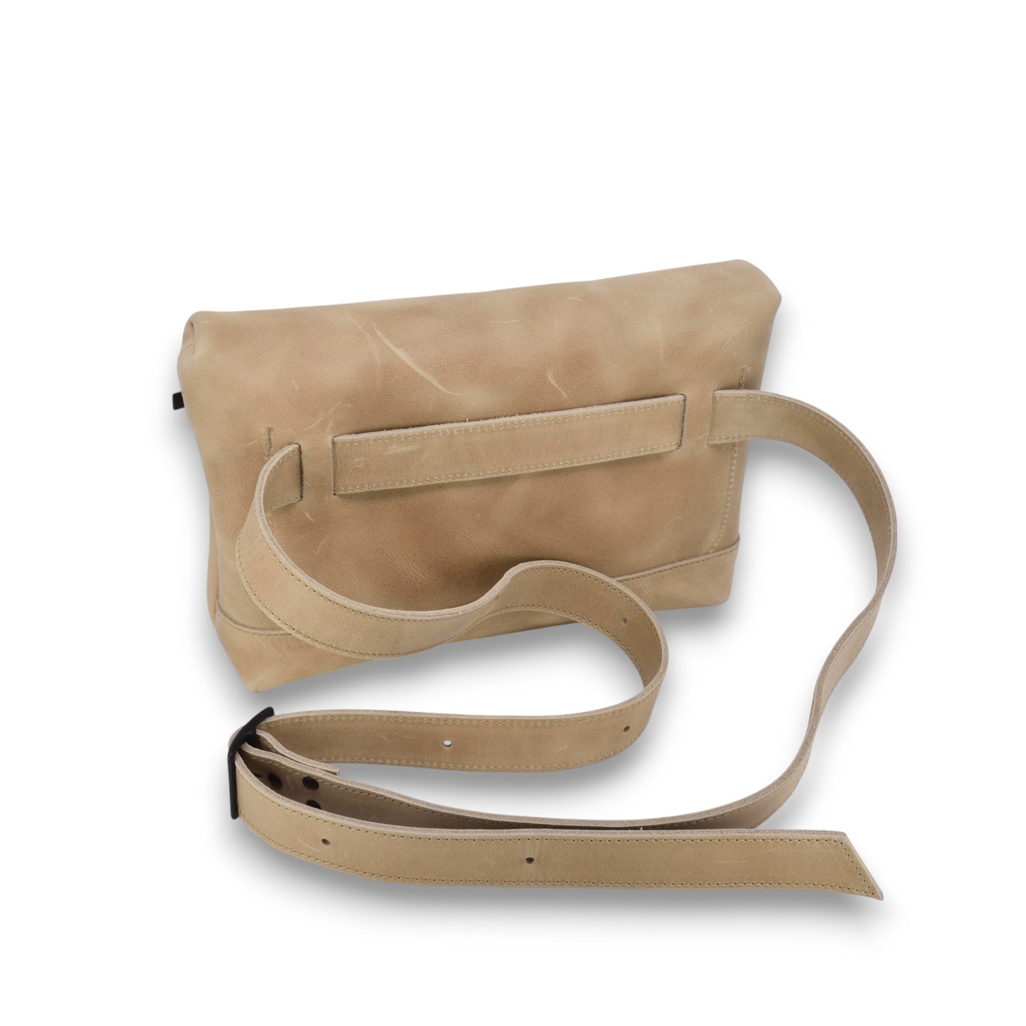 Beige Crossbody Leather Shoulder Bag
