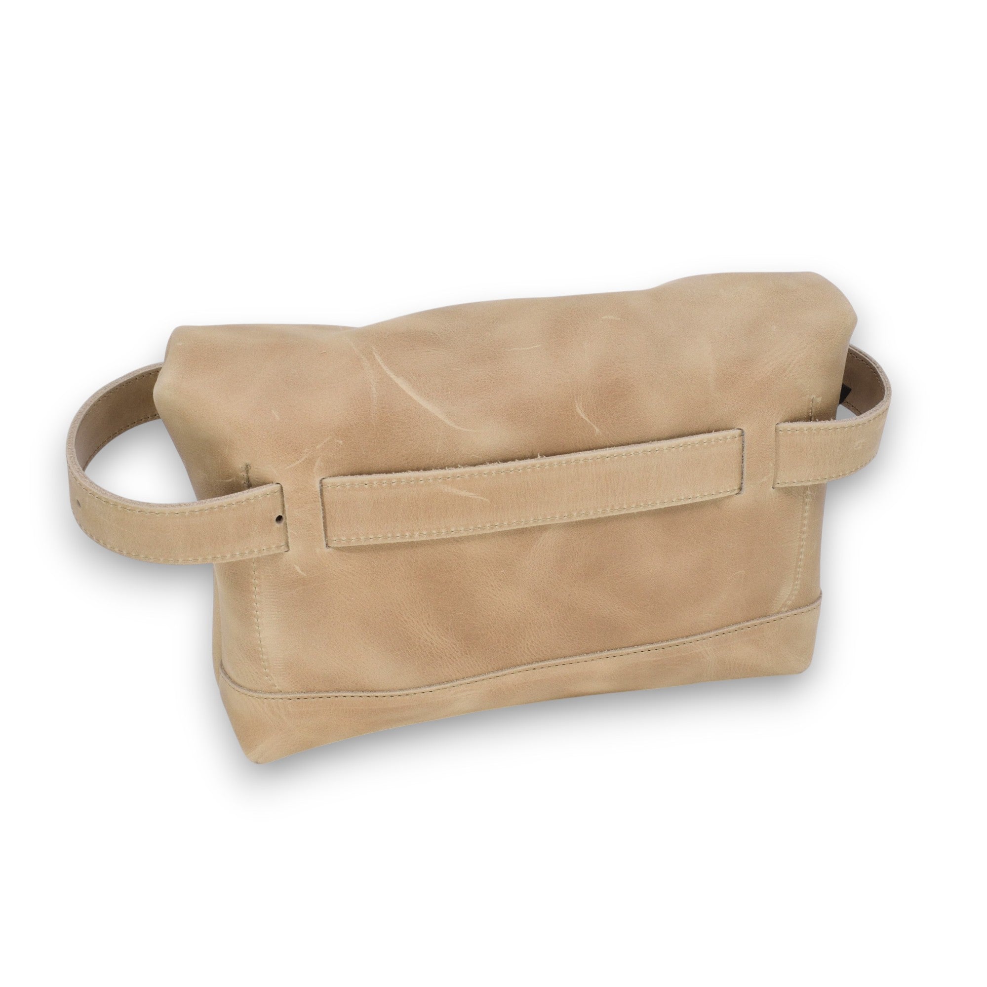 Beige Crossbody Leather Shoulder Bag