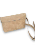 Beige Crossbody Leather Shoulder Bag