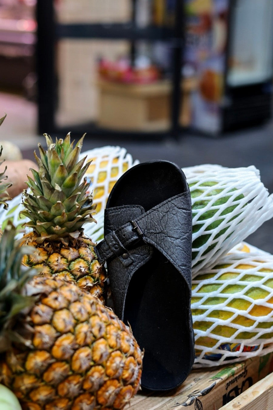 Rome Vegan Slide Sandals Black