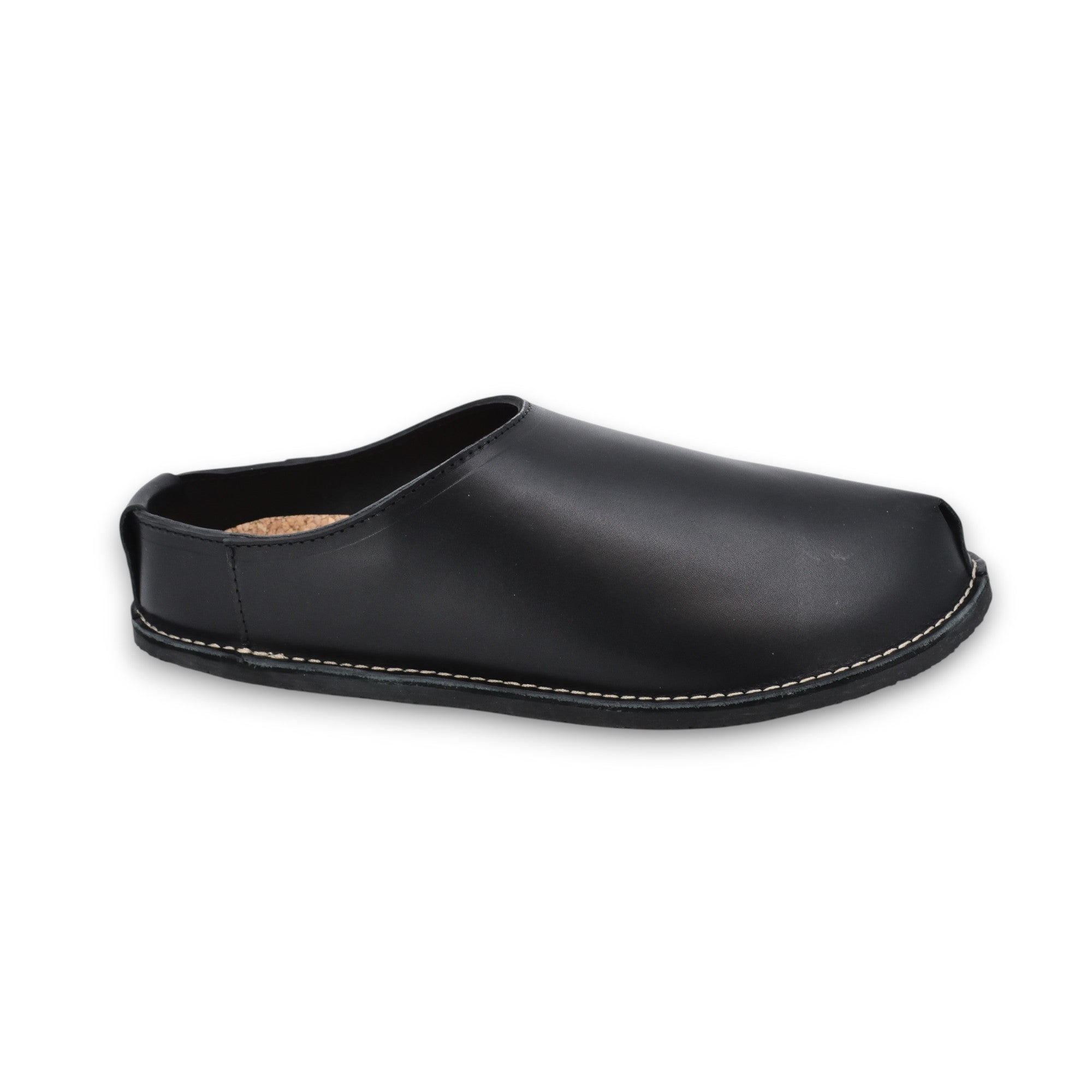 Black Unisex Slip On Leather Shoes