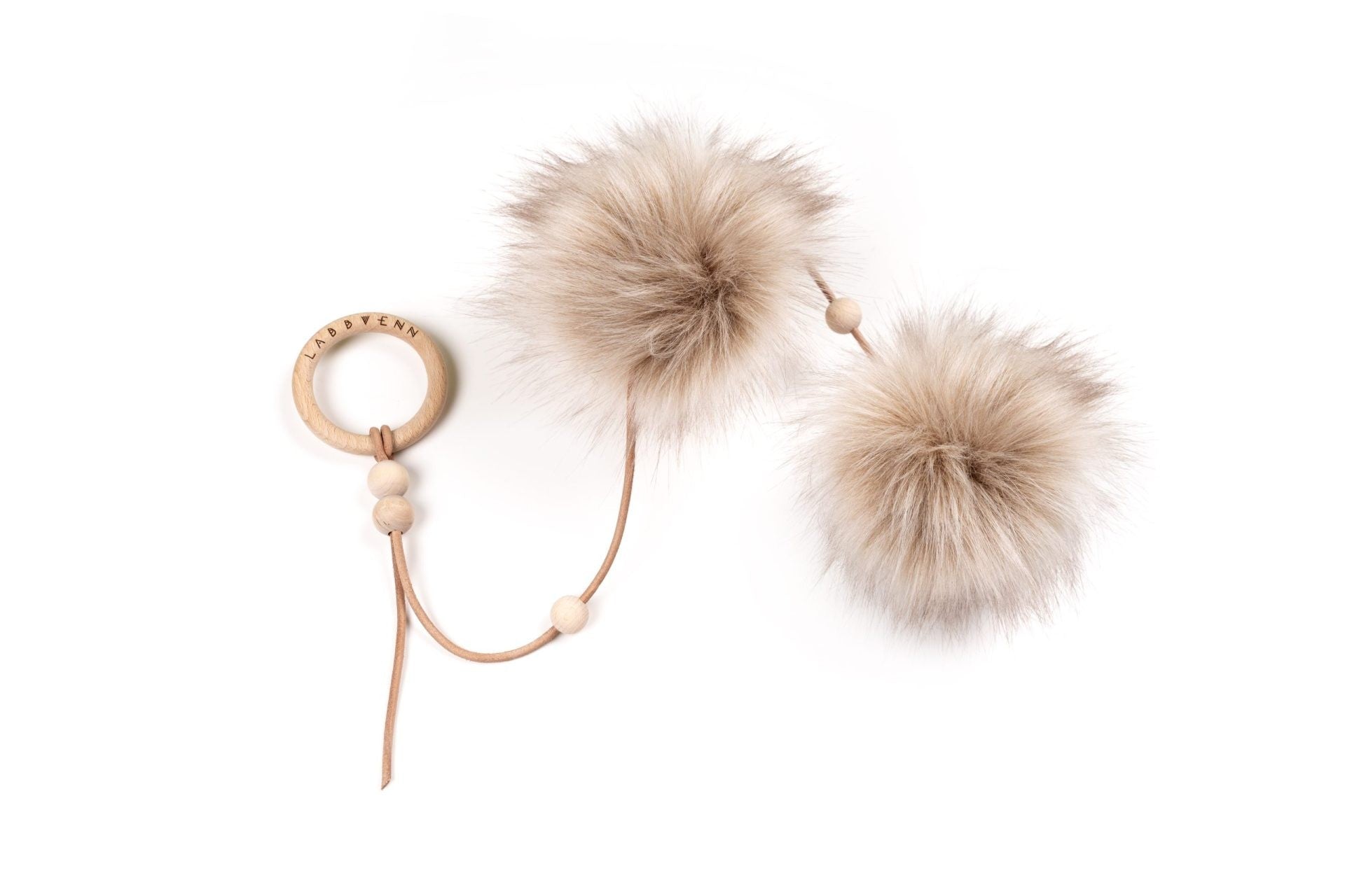 Cappuccino Cat Toy with Faux Fur and Leather
