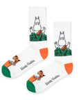 White Retro Socks for Men with Nordic Design