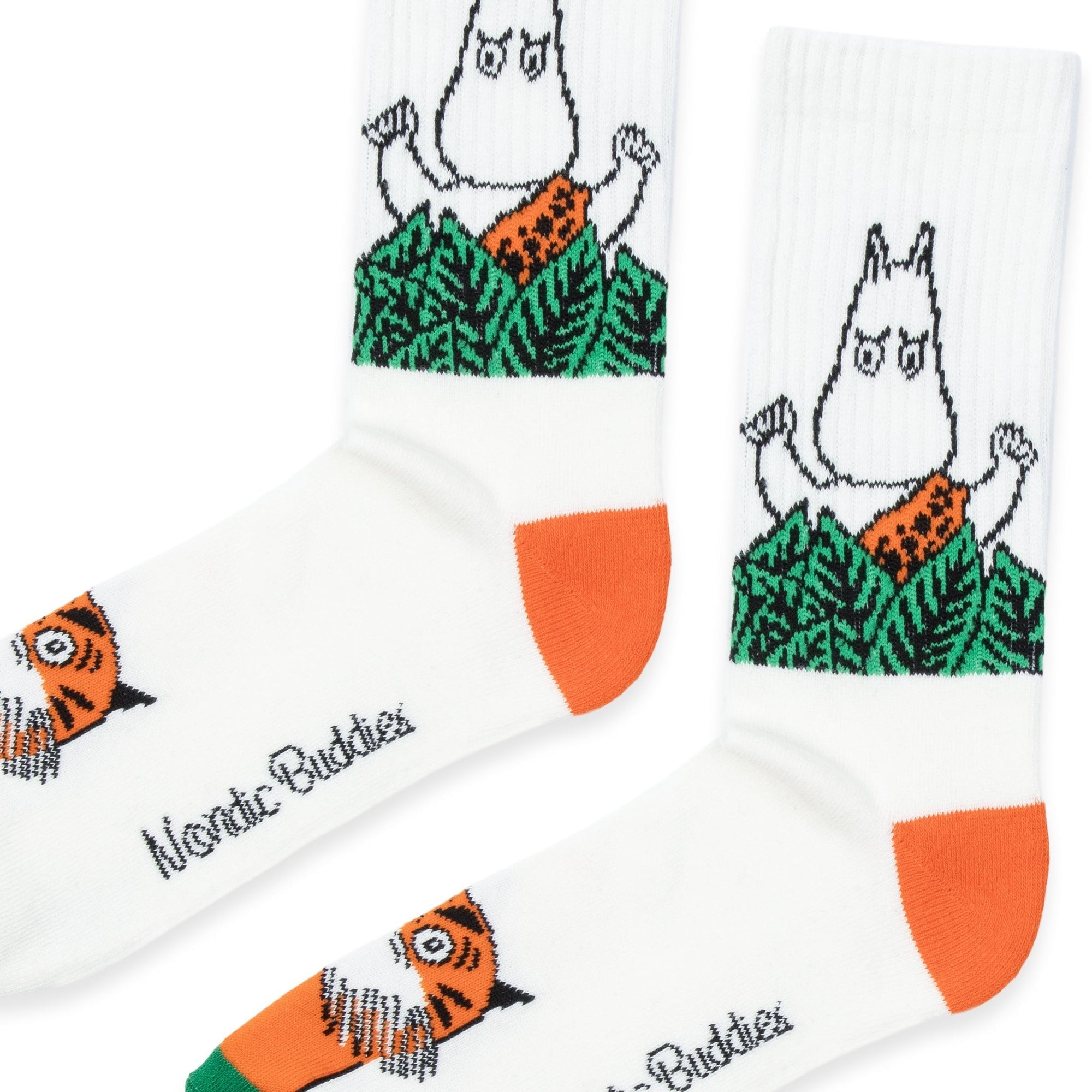 White Retro Socks for Men with Nordic Design