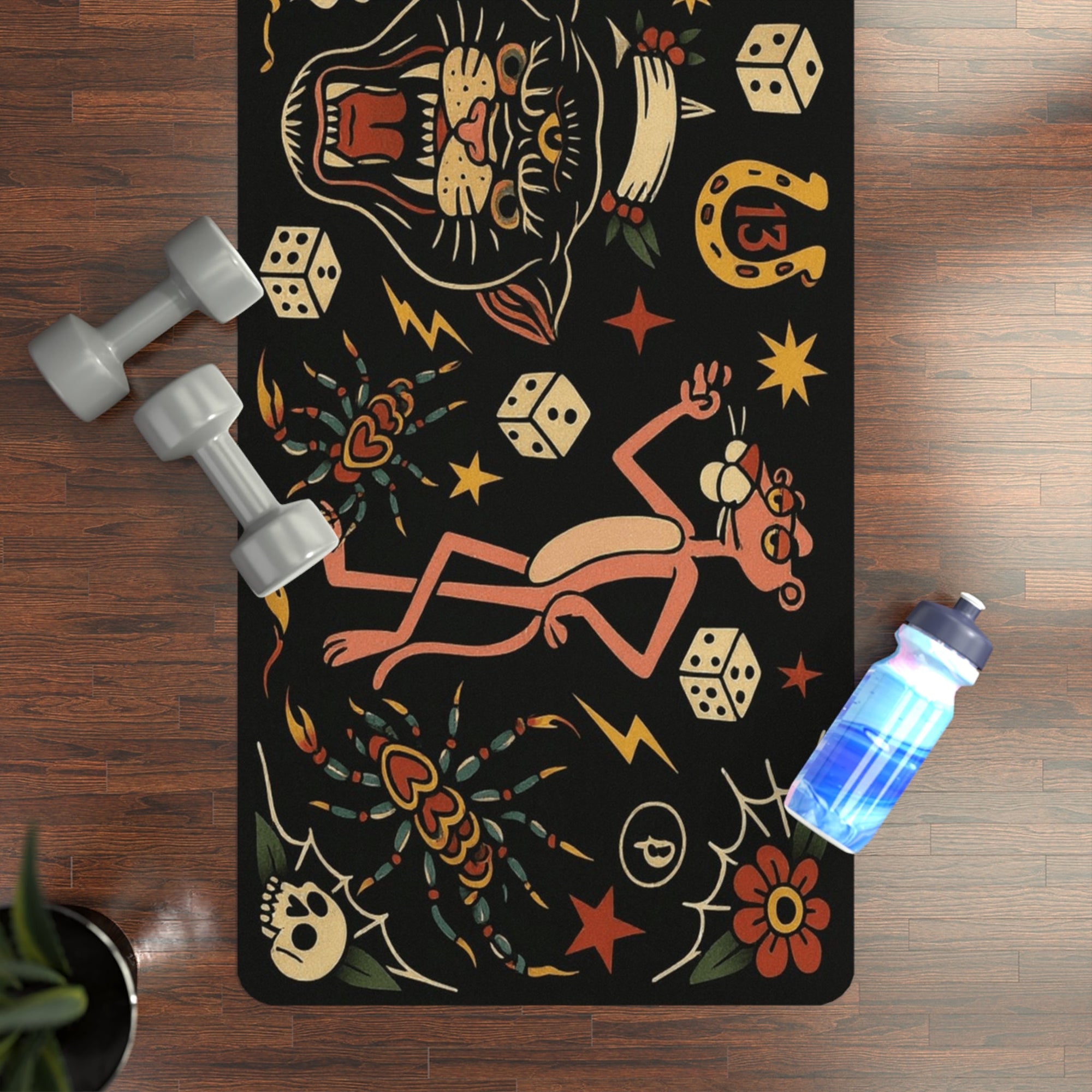 Macabre &amp; Mantras — Tattoo Design Yoga Mat (3mm) | Yune Yoga-4