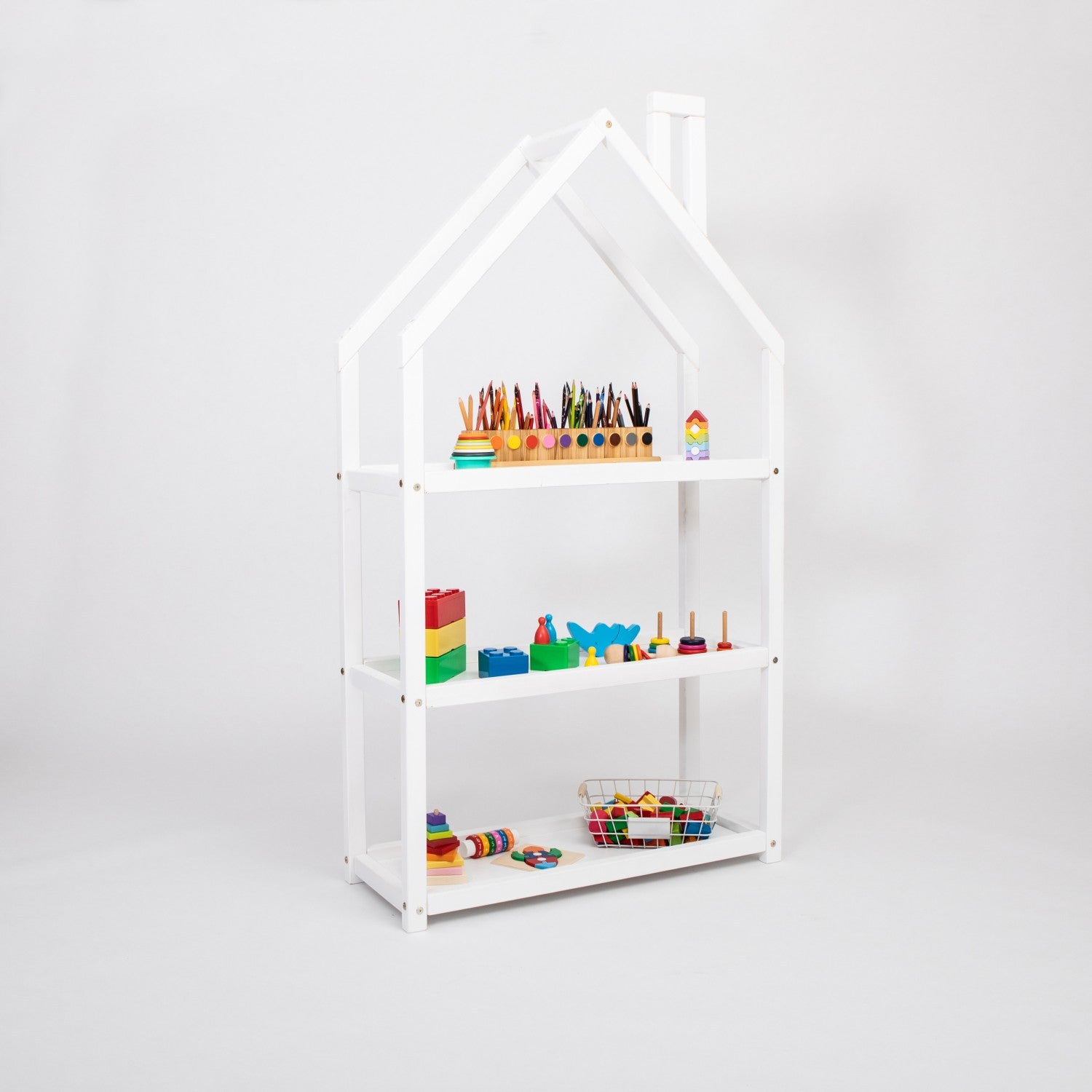 House Shaped Kids Shelf for Playful Storage