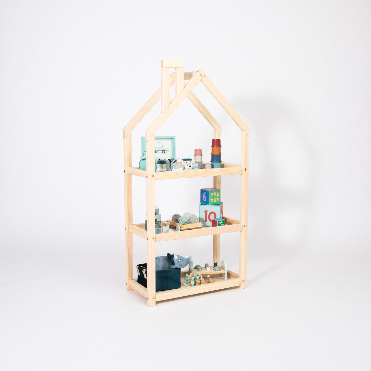 House Shaped Kids Shelf for Playful Storage